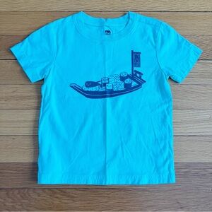 Tea Collection Teal Turquoise Sushi Cotton Tee Size 3